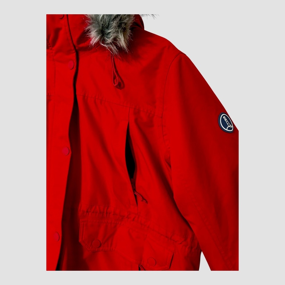 Lands' End Expedition Down Parka Jacket Women's XL PETITE 18P Red Hood NWOT - Picture 5 of 16